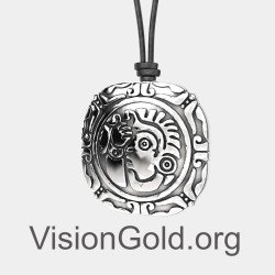 Mens Silver Pendant - Mens Coin Pendant 0329