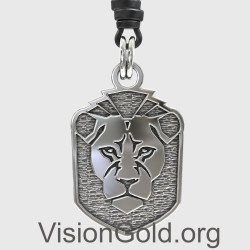 Silver Lion Pendant Necklace for Men 0332