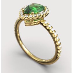 Bague de fiançailles poire verte 149KPP