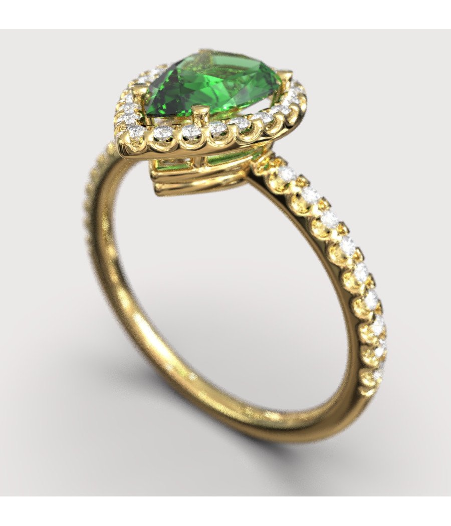 Bague de fiançailles poire verte 149KPP