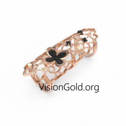 Statement Langer Finger Schmetterling Ring 0287