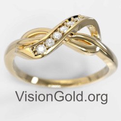 Infinity Ring - Dainty Gold Ring - Gift for Her 1334K