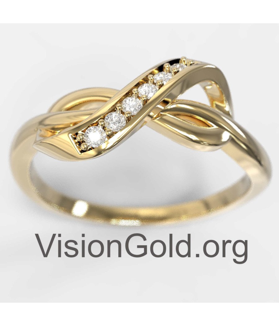 Infinity Ring - Dainty Gold Ring - Gift for Her 1334K