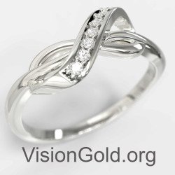 White Gold Infinity Sing Rings for Women 1334L