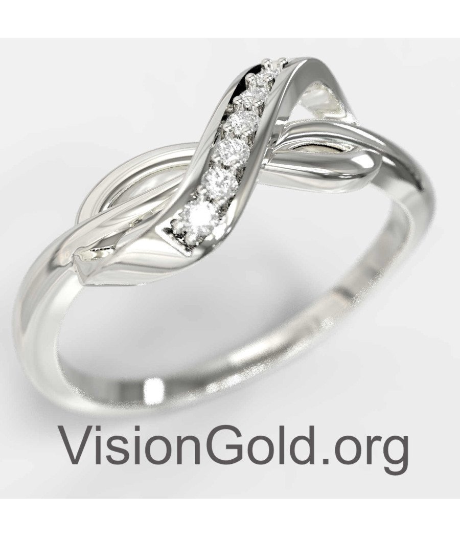 White Gold Infinity Sing Rings for Women 1334L