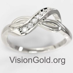 White Gold Infinity Sing Rings for Women 1334L