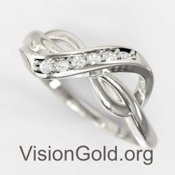 White Gold Infinity Sing Rings for Women 1334L