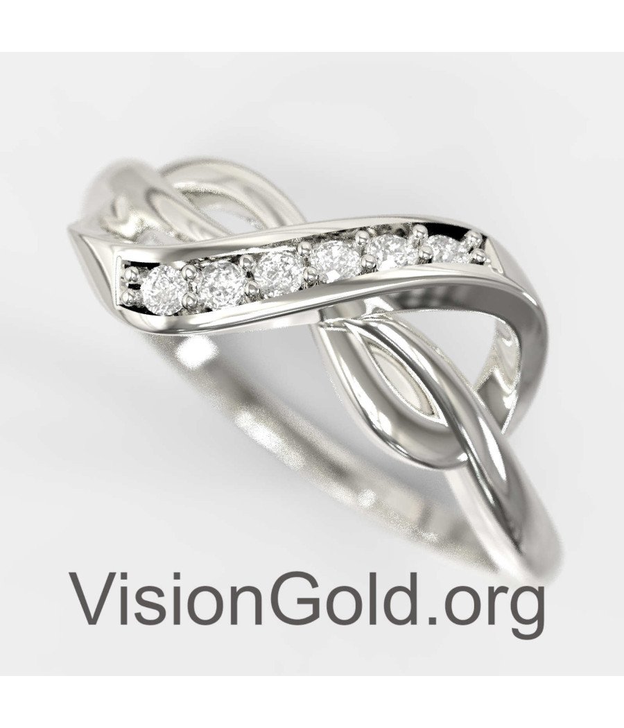 White Gold Infinity Sing Rings for Women 1334L