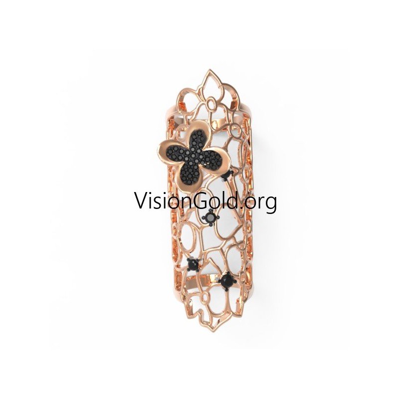 Statement Langer Finger Schmetterling Ring 0287