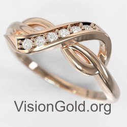 Δαχτυλίδι Άπειρο Με Ζιργκόν Πέτρες Σε Ροζ Χρυσό 1334R