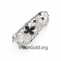 Statement Langer Finger Schmetterling Ring 0287