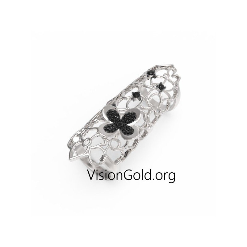 Statement Langer Finger Schmetterling Ring 0287