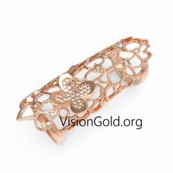 Statement Langer Finger Schmetterling Ring 0287