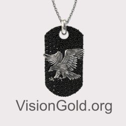 Luxury Oxidized Silver Eagle Necklace - Gift For Him 0338