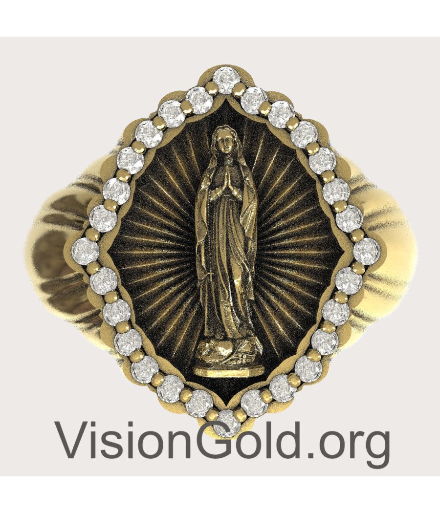 Catholic Sterling Silver Virgin Mary Ring 1336K