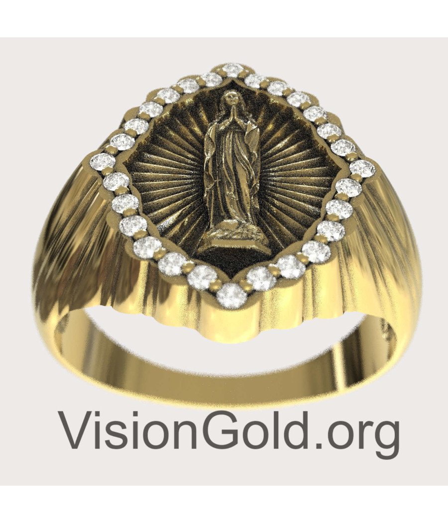 Catholic Sterling Silver Virgin Mary Ring 1336K