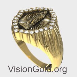 Chevalier Ring mit Jungfrau Maria in Gelbgold 1336