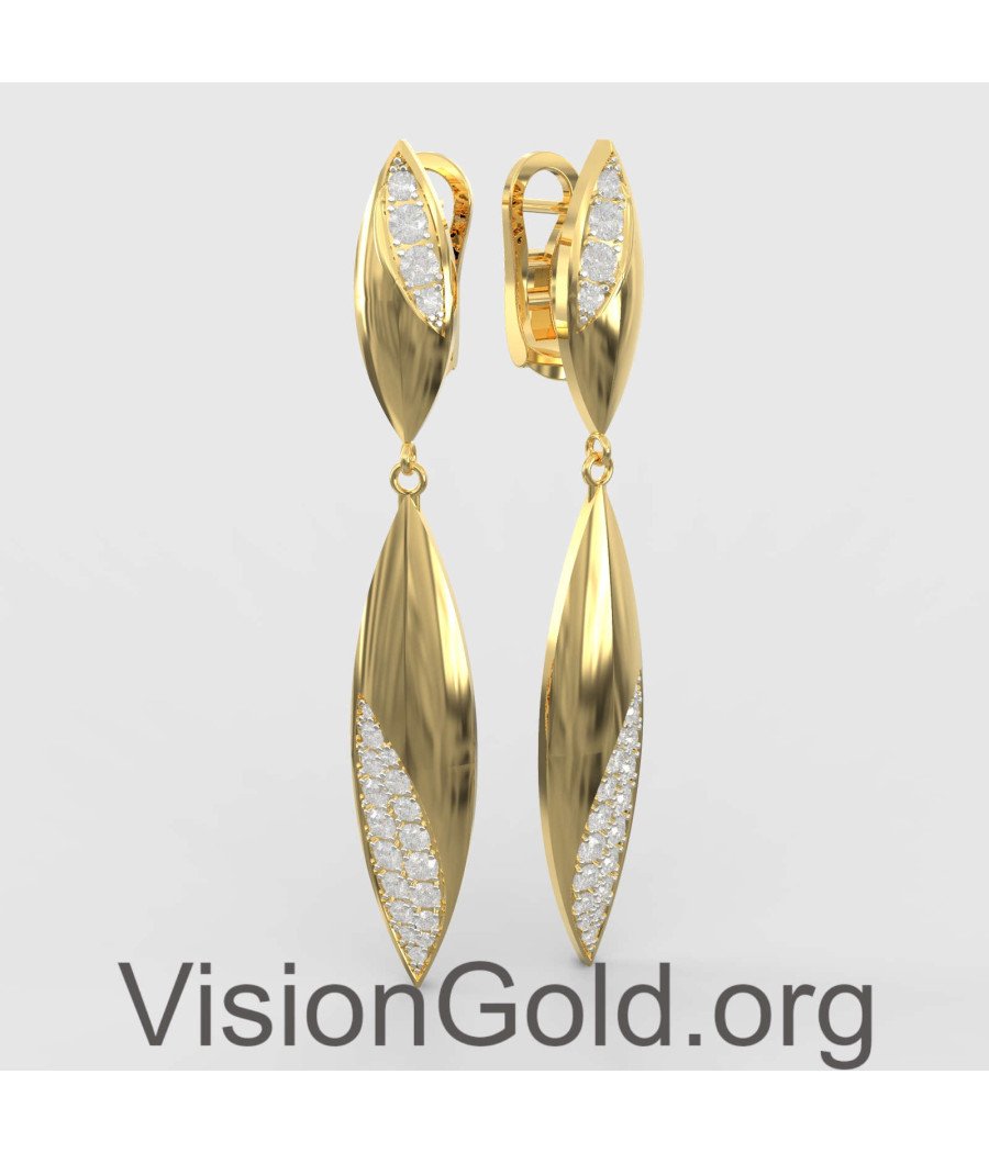 Μακριά Μοντέρνα Κρεμαστά Ασημένια Σκουλαρίκια 0314K