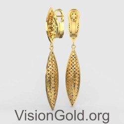 Μακριά Μοντέρνα Κρεμαστά Ασημένια Σκουλαρίκια 0314K