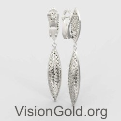 Boucles d'oreilles longues de mariage 0314L