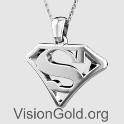 Silver Superman Hero Necklace 0343