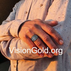 Впечатляющее мужское кольцо с филигранным орнаментом 0023