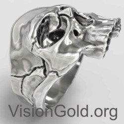 Εντυπωσιακό Ανδρικό Δαχτυλίδι Με Νεκροκεφαλή | Ανδρικά