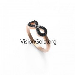 Женское кольцо бесконечности ручной работы из серебра 925 пробы или золота K14