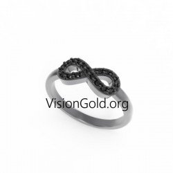 Anillo infinito de mujer hecho a mano en plata 925 u oro K14