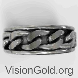 Silver Cuban Chain Ring 0072