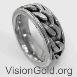 Silver Cuban Chain Ring 0072