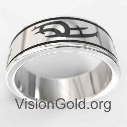 Elegant Handmade Sterling Silver Men Band Ring 0070