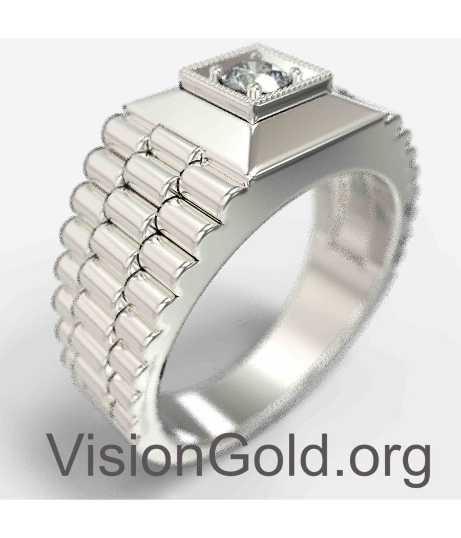 Λευκόχρυσο Ανδρικό Δαχτυλίδι 0073