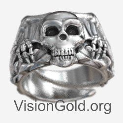 Мужское кольцо из стерлингового серебра ручной работы с