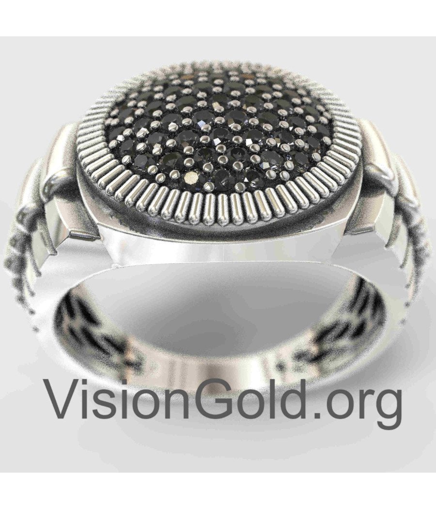 Серебряное мужское обручальное кольцо в стиле Rolex с
