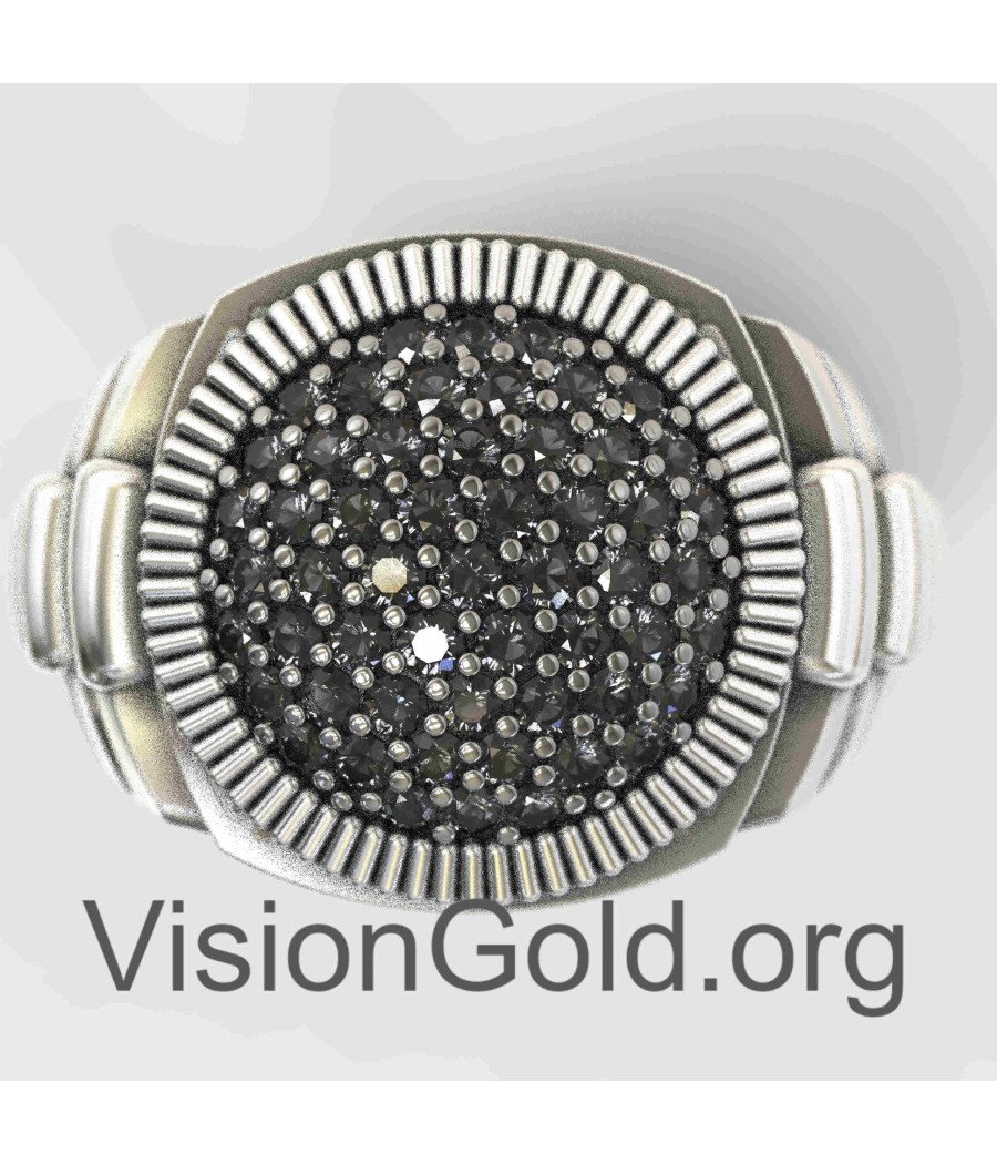Серебряное мужское обручальное кольцо в стиле Rolex с