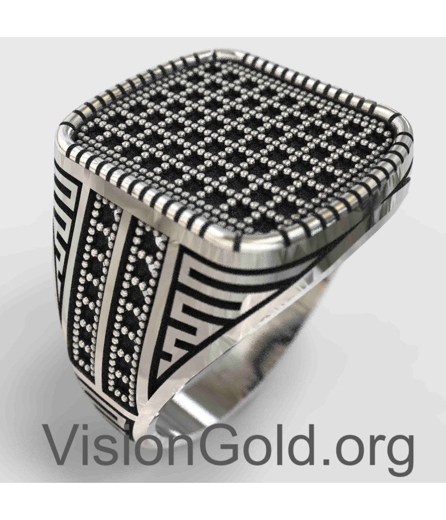 Fashion Sterling Silver Black Stone Ring 0801