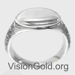 Men Personalized Signet Pinky Ring For Engraving 0024a