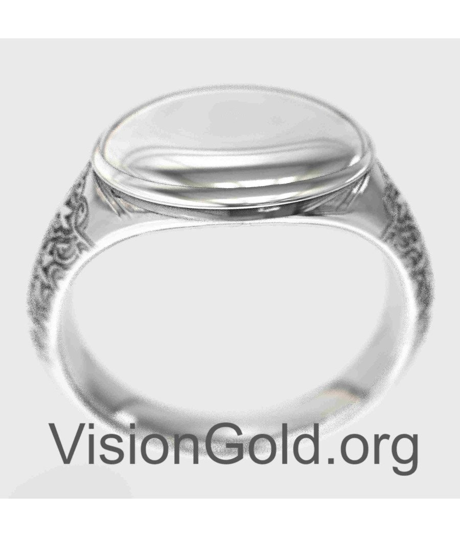 Men Personalized Signet Pinky Ring For Engraving 0024a