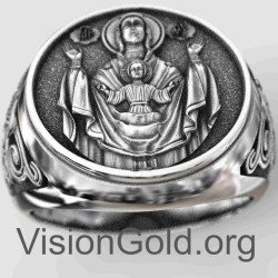 Anillo de sello de la Virgen María y el Niño Jesús 0188