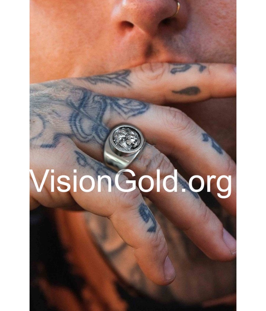 Herren Silber Ring Tiger 0806