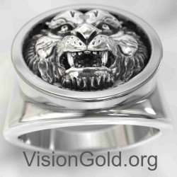 Tiger Handmade Signet Ring 0806