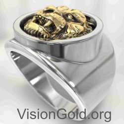 Ανδρικό Ασημένιο Δαχτυλίδι Τίγρης 0806