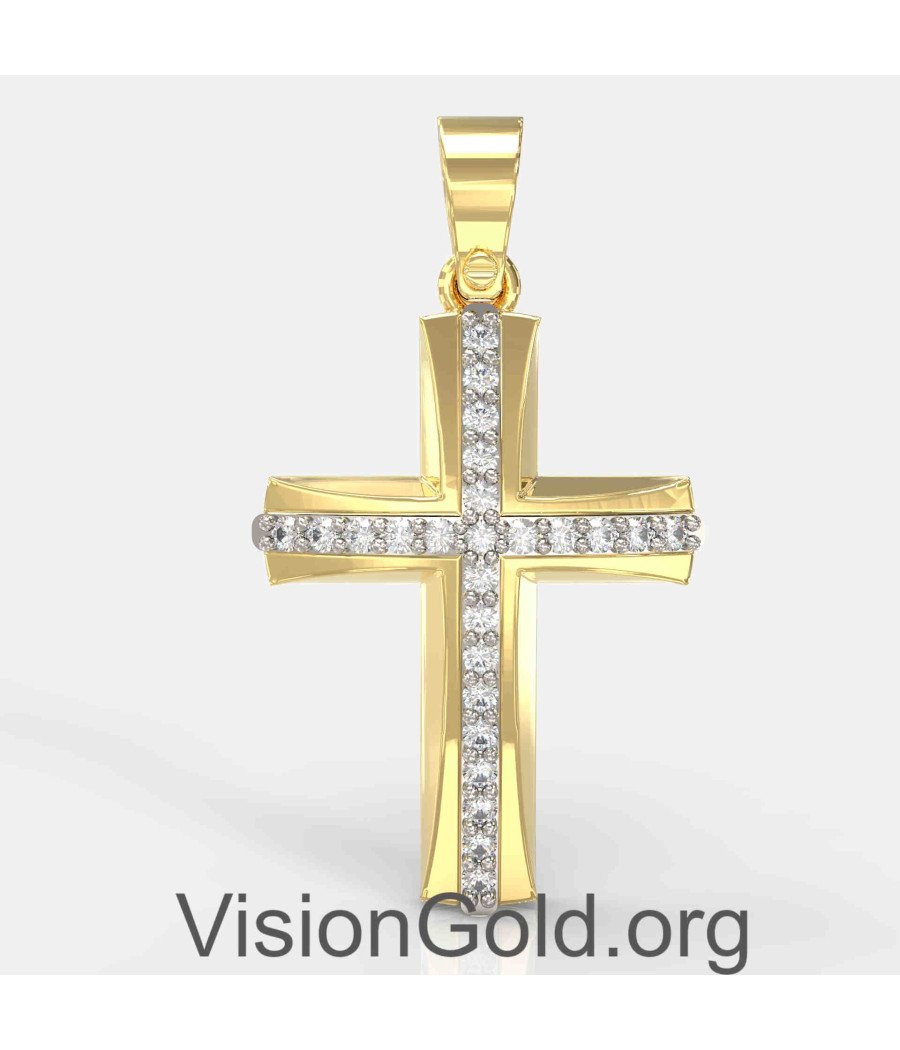 Collar con colgante de cruz de bautizo cristiano religioso 0132K