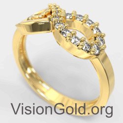 Frauen Infinity Herz Ring in Gelbgold 1340K Gelbgold