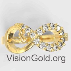 Anillo Oro Infinito Amor Corazón Circonitas 1340K