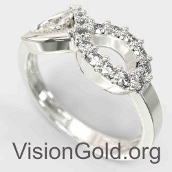 White Gold Infinity Heart Wedding Ring 1340L