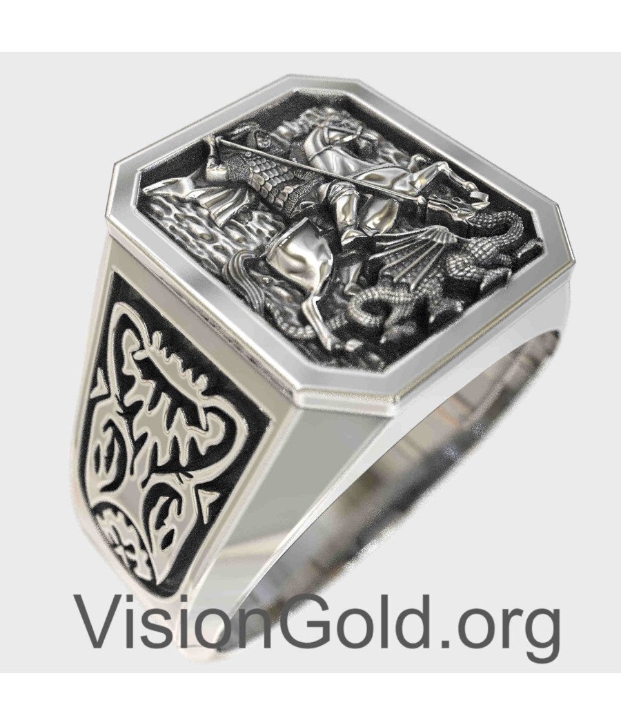 Χειροποιητο Υψηλης Ποιοτητας Ασημενιο 925 Ανδρικο Δαχτυλιδι Με