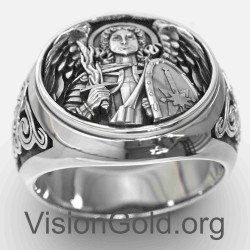 Signet Men's Ring With Archangel Michael 0510