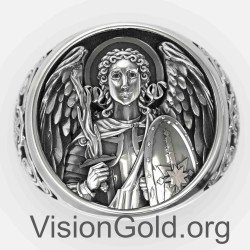 Signet Men's Ring With Archangel Michael 0510